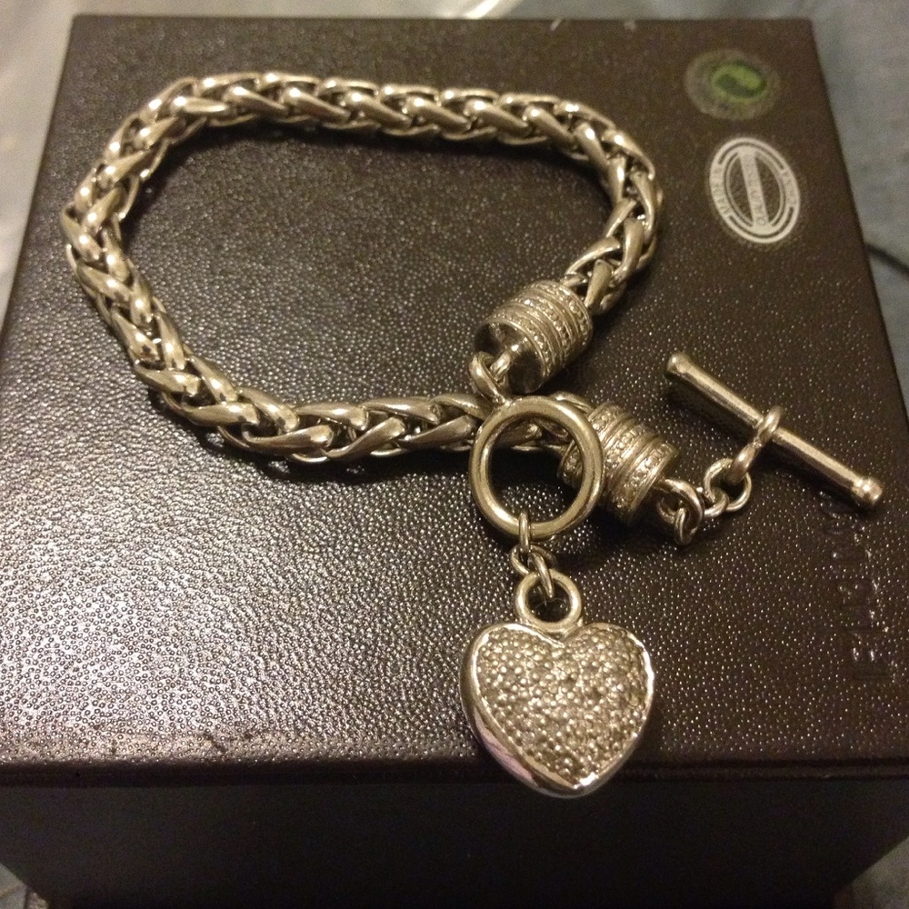 COPY - Diamond Heart Bracelet 1/8 ct tw Round-cut 925